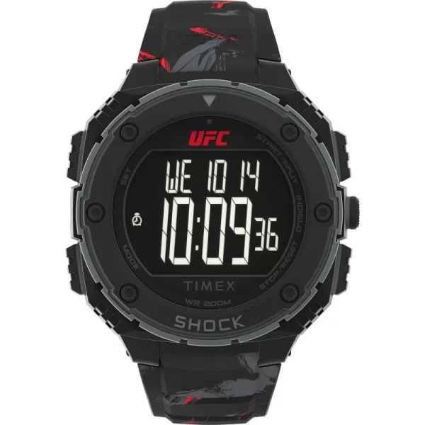Timex UFC Mens Shock Oversize 50mm WatchBlackDigitalBlack