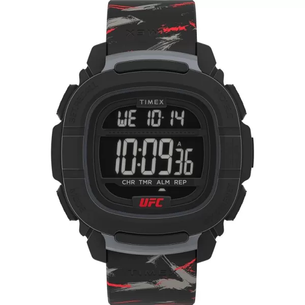 Timex UFC Mens Shock Oversize 50mm WatchBlackDigitalBlackRed
