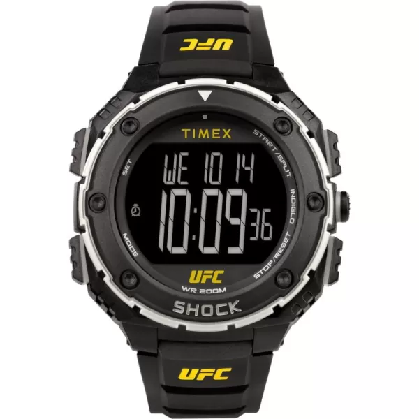 Timex UFC Mens Shock Oversize 50mm WatchBlackDigitalYellow