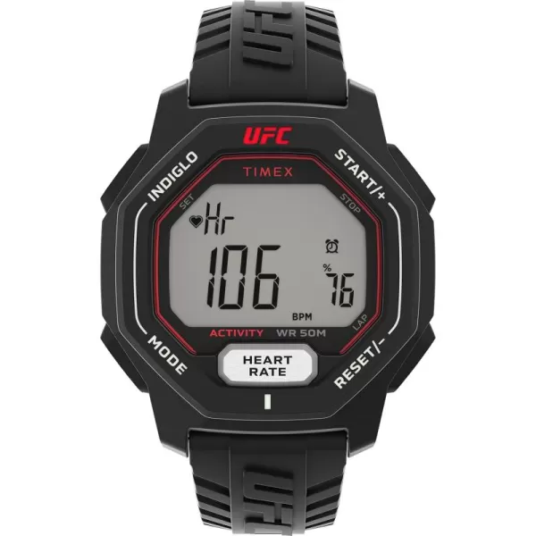 Timex UFC Mens Spark 46mm WatchBlackDigitalBlack