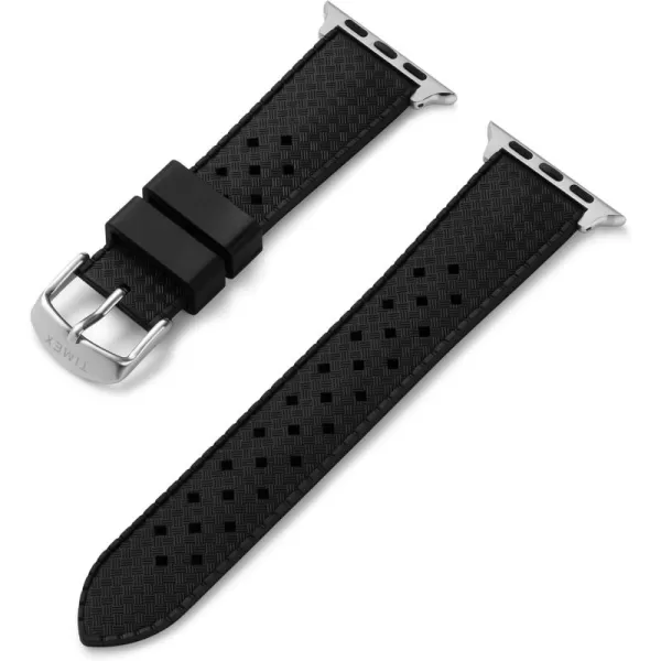 Timex Unisex Strap Compatible with 42mm  44mm Apple WatchBlackSilver