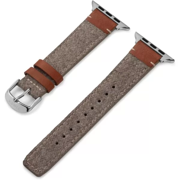Timex Unisex Strap Compatible with 42mm  44mm Apple WatchTan Dark Brown