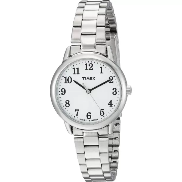 Timex Womens Easy Reader WatchSilverToneSilverToneWhite30mm