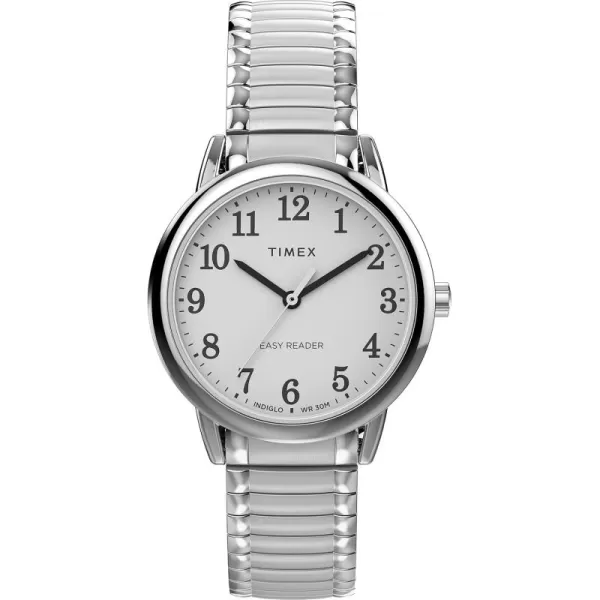 Timex Womens Easy Reader WatchSilverToneSilverToneWhiteC30mm