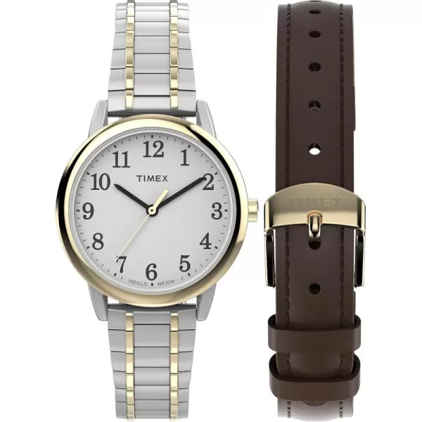 Timex Womens Easy Reader WatchTwoToneTwoToneWhite30mm