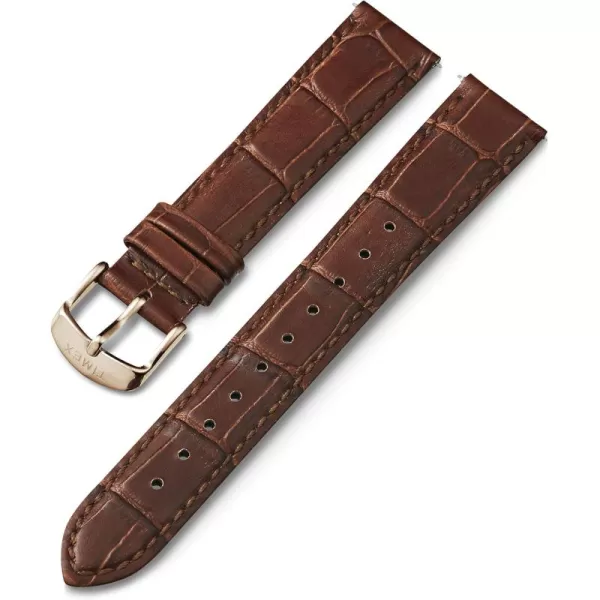 Timex Womens TwoPiece 18mm QuickRelease StrapBrown CrocoRose GoldTone