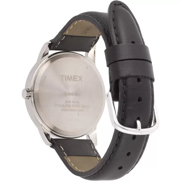 Timex Mens Easy Reader WatchBlackSilverToneWhiteA35mm