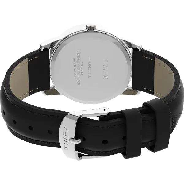 Timex Mens Easy Reader WatchBlackSilverToneWhiteB35mm