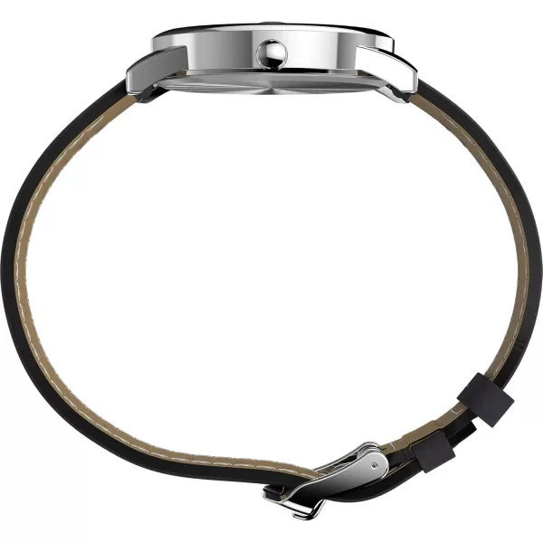 Timex Mens Easy Reader WatchBlackSilverToneWhiteC35mm