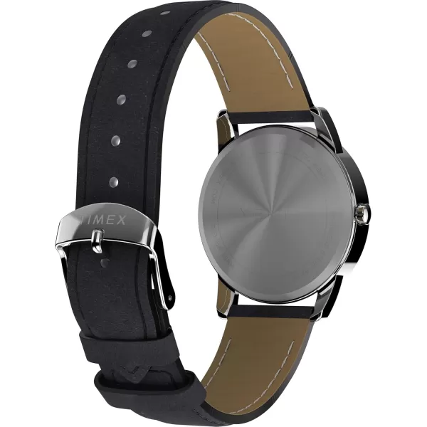 Timex Mens Easy Reader WatchBlackSilverToneWhiteC35mm
