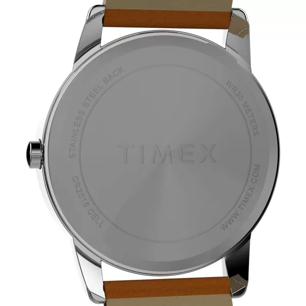Timex Mens Easy Reader WatchBrownSilverToneGreen35mm