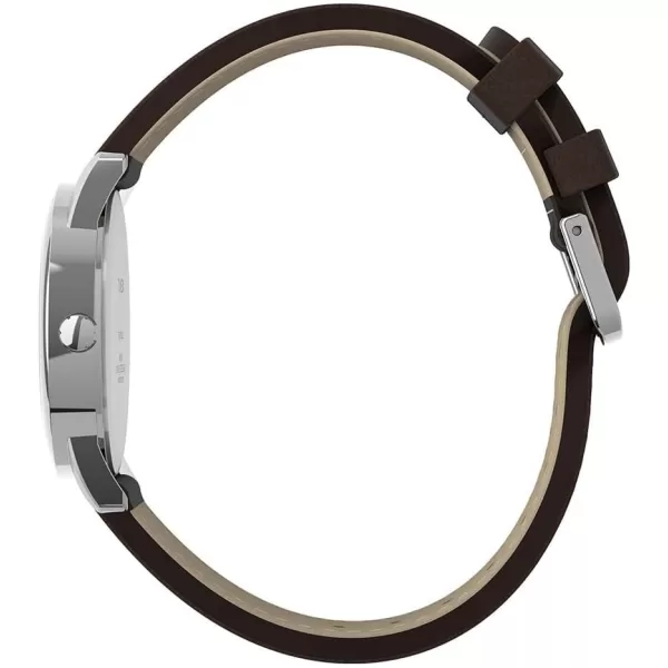 Timex Mens Easy Reader WatchBrownSilverToneWhite35mm