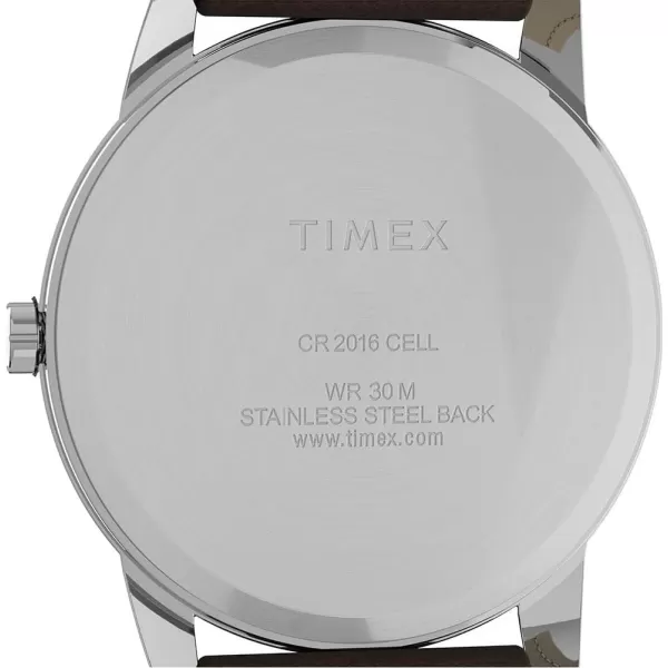 Timex Mens Easy Reader WatchBrownSilverToneWhite35mm