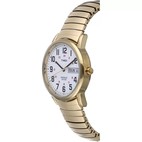 Timex Mens Easy Reader WatchGoldToneGoldToneWhiteB35mm