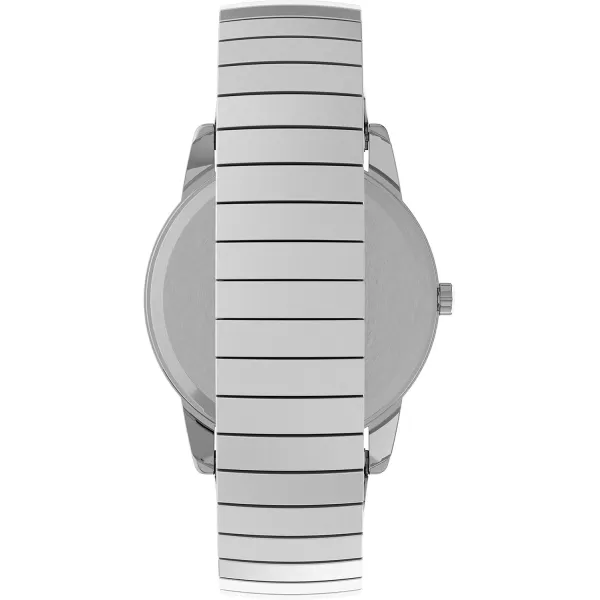 Timex Mens Easy Reader WatchSilverToneSilverToneWhiteD35mm
