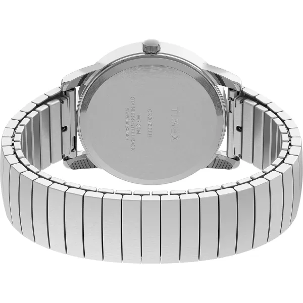 Timex Mens Easy Reader WatchSilverToneSilverToneWhiteD35mm
