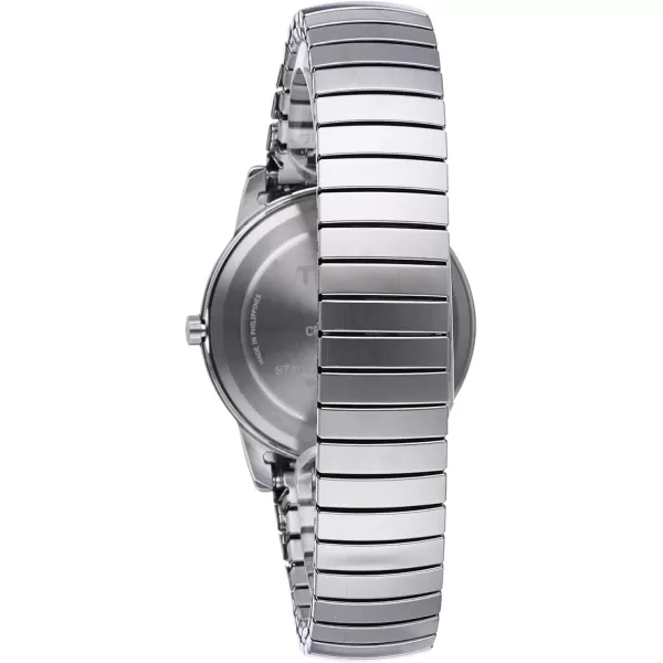 Timex Mens Easy Reader WatchStainless SteelSilverToneWhiteA35mm