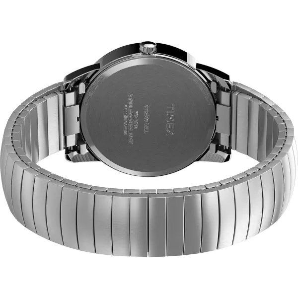Timex Mens Easy Reader WatchStainless SteelSilverToneWhiteD35mm