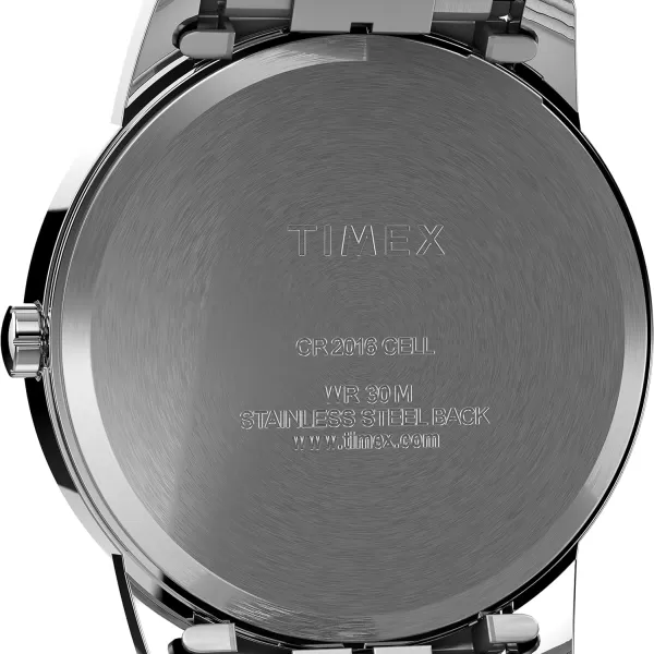 Timex Mens Easy Reader WatchStainless SteelSilverToneWhiteD35mm