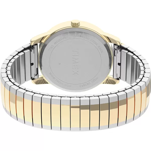 Timex Mens Easy Reader WatchTwoToneGoldToneWhite35mm