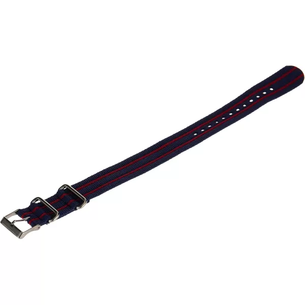 Timex SingleLayer 20mm SlipThru StrapBlueRed Stripe