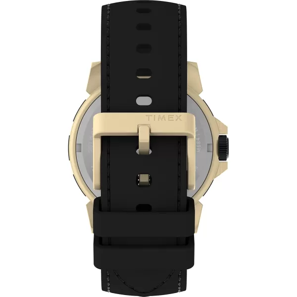 Timex UFC Mens Champ 42mm Watch  Black Strap Black Dial GoldTone Case