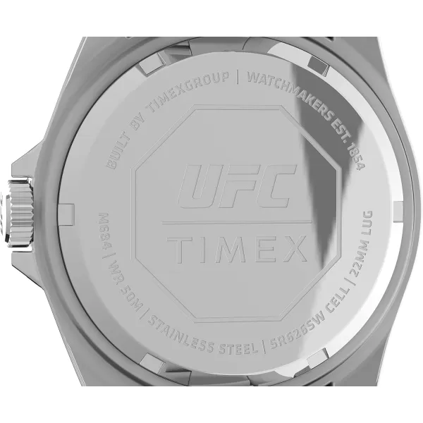 Timex UFC Mens Debut 42mm WatchSilverToneBlueSilverTone