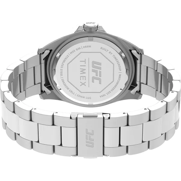 Timex UFC Mens Debut 42mm WatchSilverToneBlueSilverTone