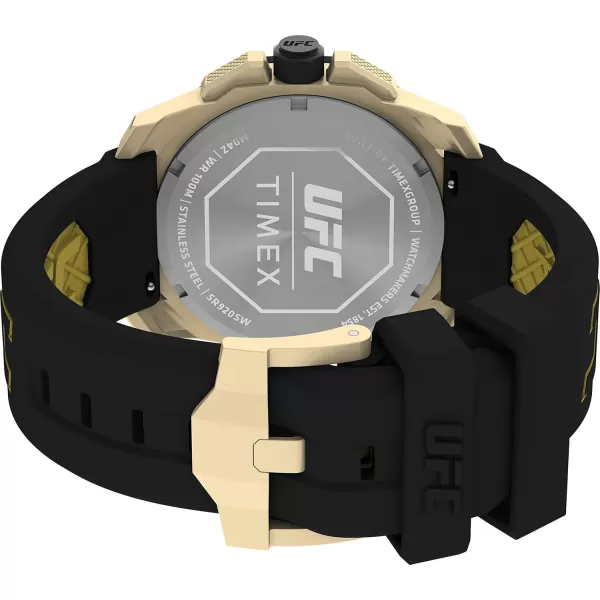 Timex UFC Mens Icon 45mm WatchBlackGoldTone