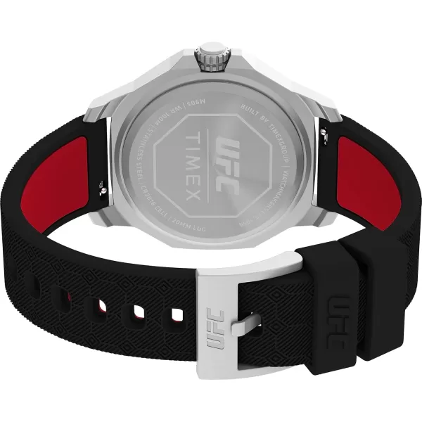 Timex UFC Mens Reveal 41mm WatchBlackBlackSilverTone