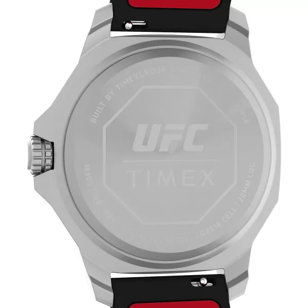 Timex UFC Mens Reveal 41mm WatchBlackBlackSilverTone