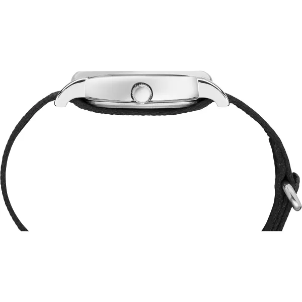 Timex Unisex T2N647 Weekender 38mm Black Nylon SlipBlackCreamSilverTone