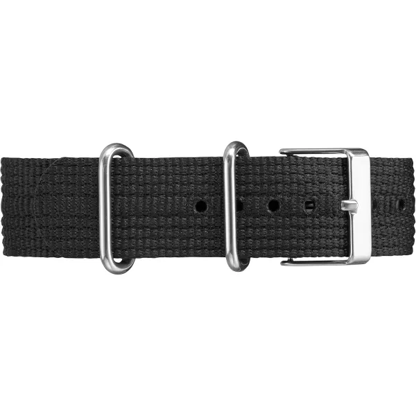 Timex Unisex T2N647 Weekender 38mm Black Nylon SlipBlackCreamSilverTone
