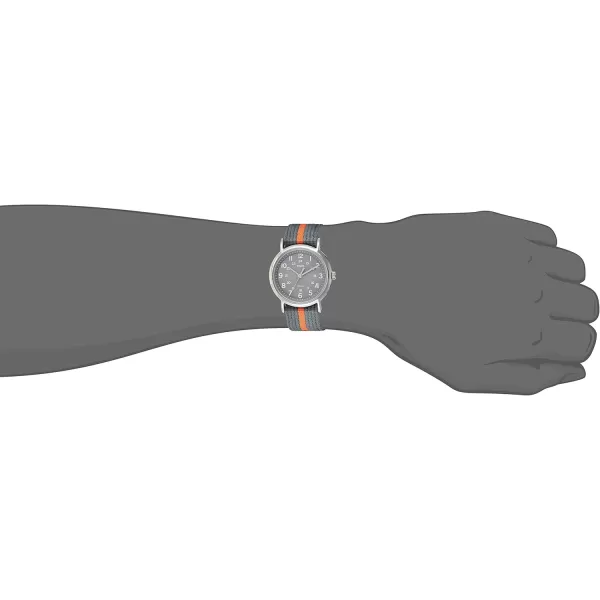 Timex Unisex T2N647 Weekender 38mm Black Nylon SlipGrayGraySilverTone