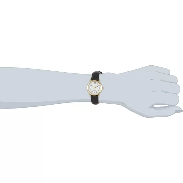 Timex Womens Easy Reader WatchBlackGoldToneWhiteA25mm