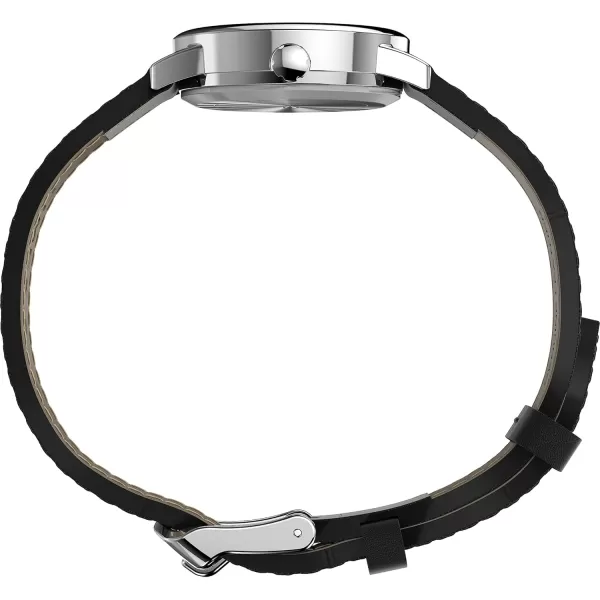 Timex Womens Easy Reader WatchBlackSilverToneWhite25mm