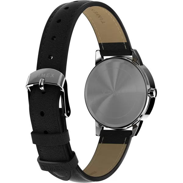 Timex Womens Easy Reader WatchBlackSilverToneWhite30mm