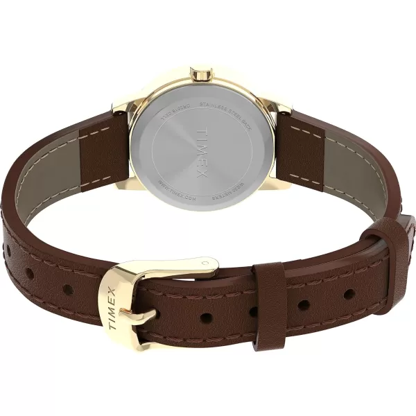 Timex Womens Easy Reader WatchBrownGoldToneCream25mm