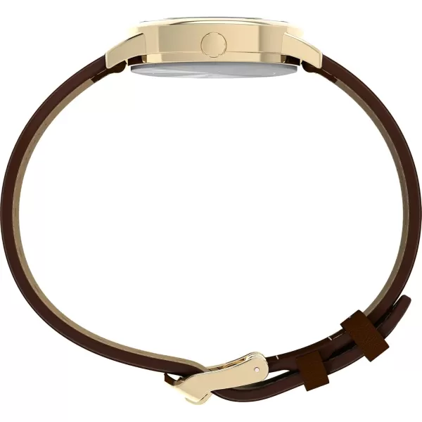 Timex Womens Easy Reader WatchBrownGoldToneWhite30mm