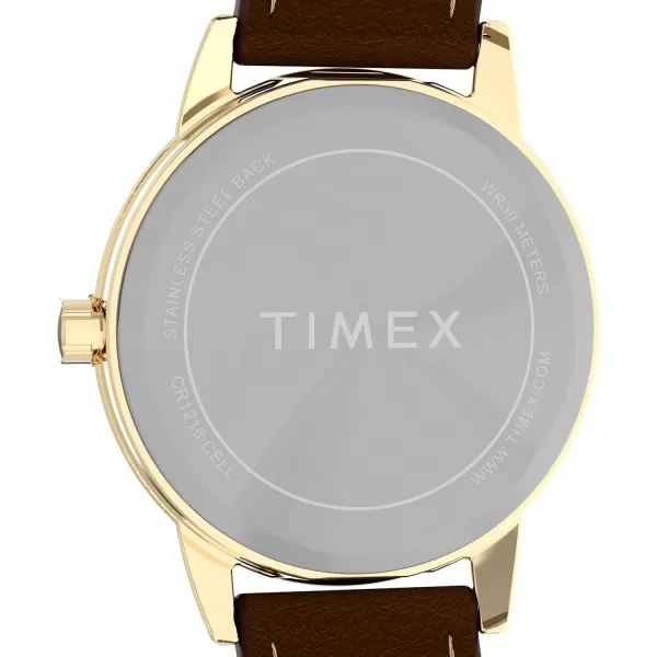 Timex Womens Easy Reader WatchBrownGoldToneWhite30mm