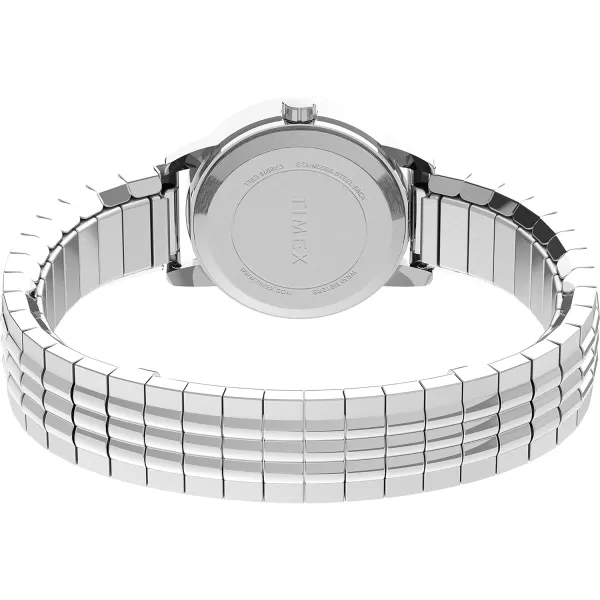 Timex Womens Easy Reader WatchSilverToneSilverToneWhite25mm
