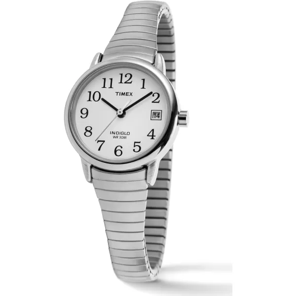 Timex Womens Easy Reader WatchStainless SteelSilverToneWhite25mm