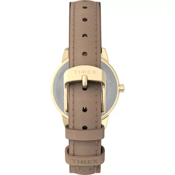 Timex Womens Easy Reader WatchTanGoldToneWhite30mm