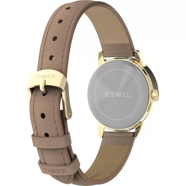 Timex Womens Easy Reader WatchTanGoldToneWhite30mm