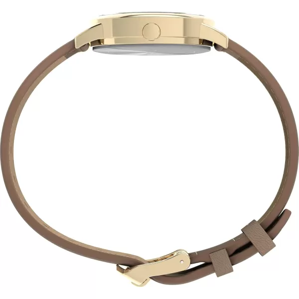 Timex Womens Easy Reader WatchTanGoldToneWhite30mm