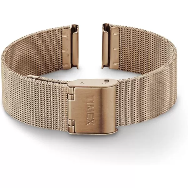 Timex 16mm Stainless Steel Mesh Bracelet  SilverTone with SelfAdjust ClaspRose GoldTone