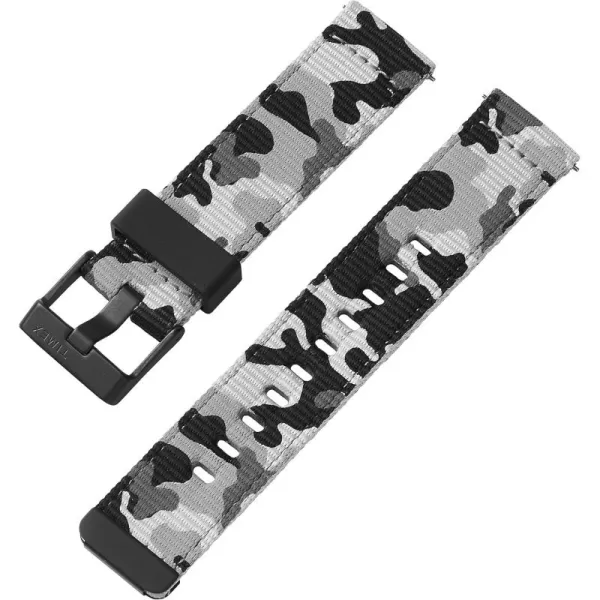 Timex 22mm Fabric QuickRelease Strap  Black Winter Camo with Black BuckleBlack Winter Camo