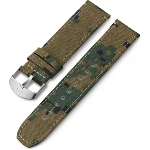 Timex 22mm Fabric Strap  Green Digital Camo with SilverTone BuckleGreen CamoSilverTone