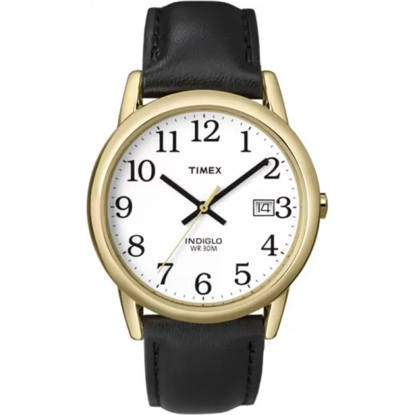 Timex Mens Easy Reader WatchBlackGoldToneWhite35mm
