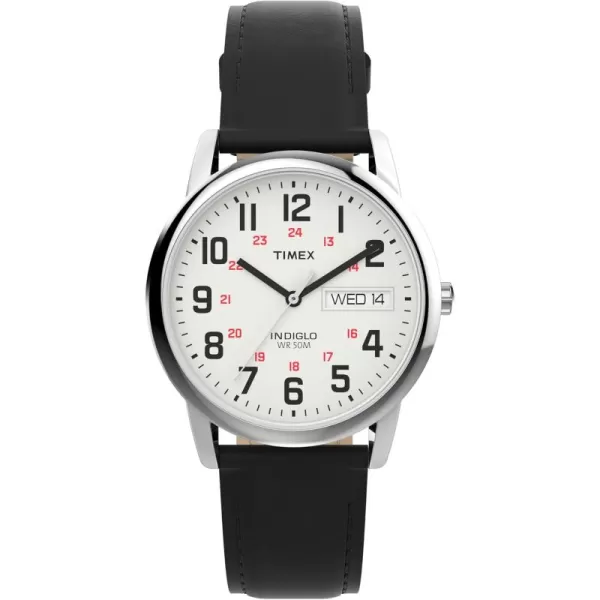 Timex Mens Easy Reader WatchBlackSilverToneWhiteD35mm